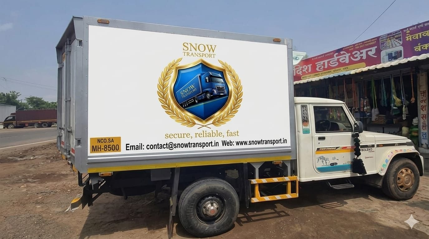 Snow Transport heavy-duty truck on the road